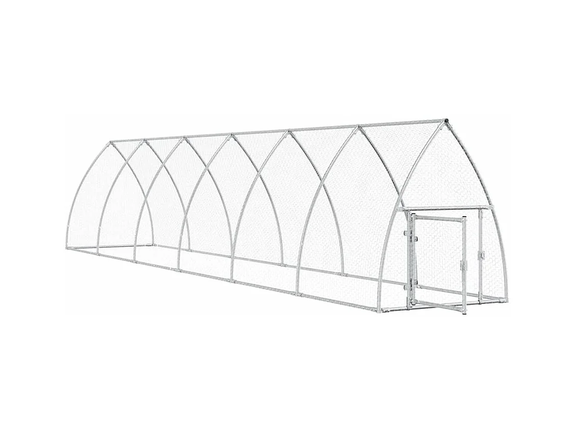 Cage pour poules argenté 600x105x120 cm acier galvanisé