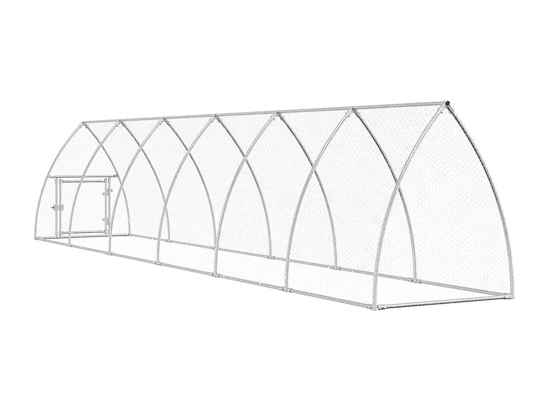 Cage pour poules argenté 600x105x120 cm acier galvanisé