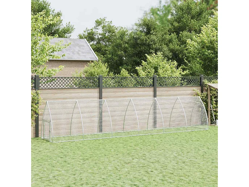 Cage pour poules argenté 600x105x120 cm acier galvanisé