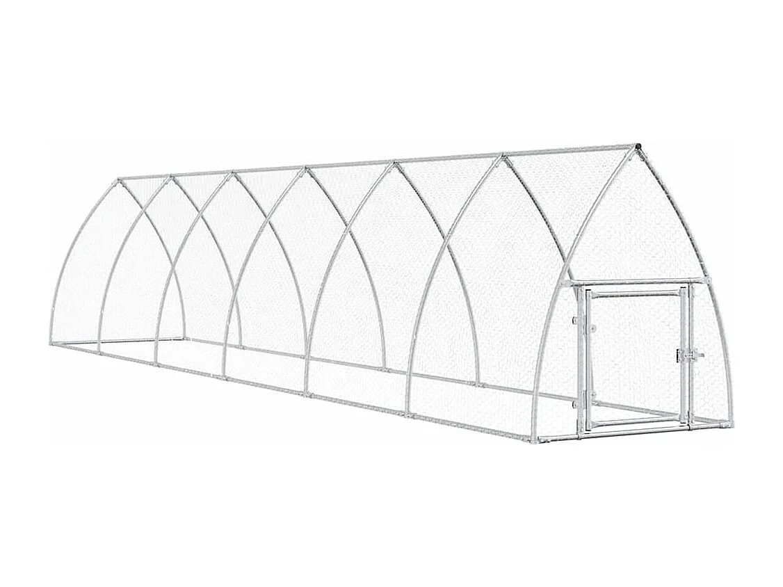 Cage pour poules argenté 600x105x120 cm acier galvanisé