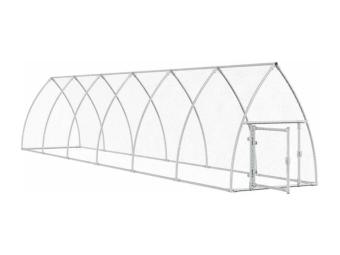 Cage pour poules argenté 600x105x120 cm acier galvanisé