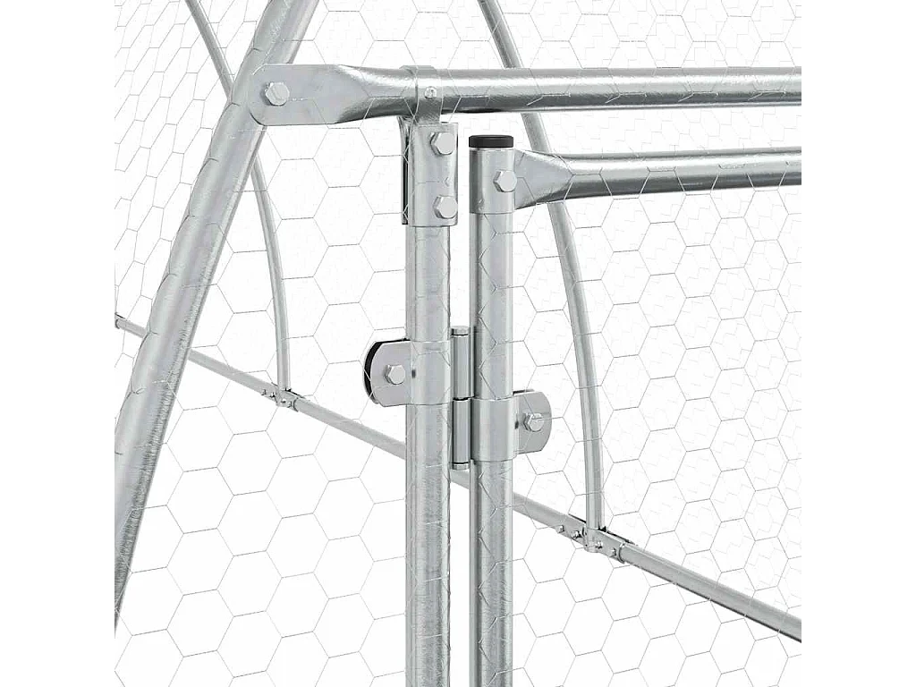 Cage pour poules argenté 600x105x120 cm acier galvanisé