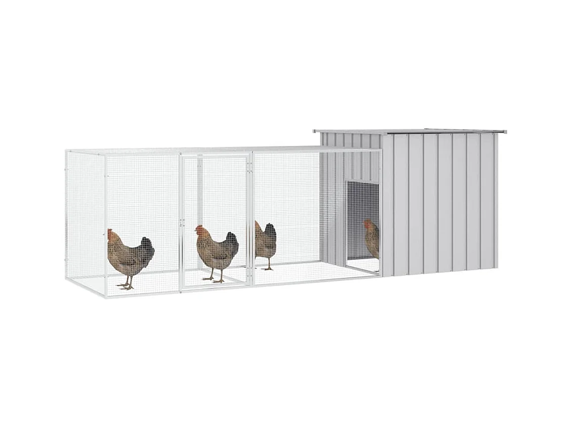 Gaiola para galinhas Cinza 300x91x100 cm Aço galvanizado