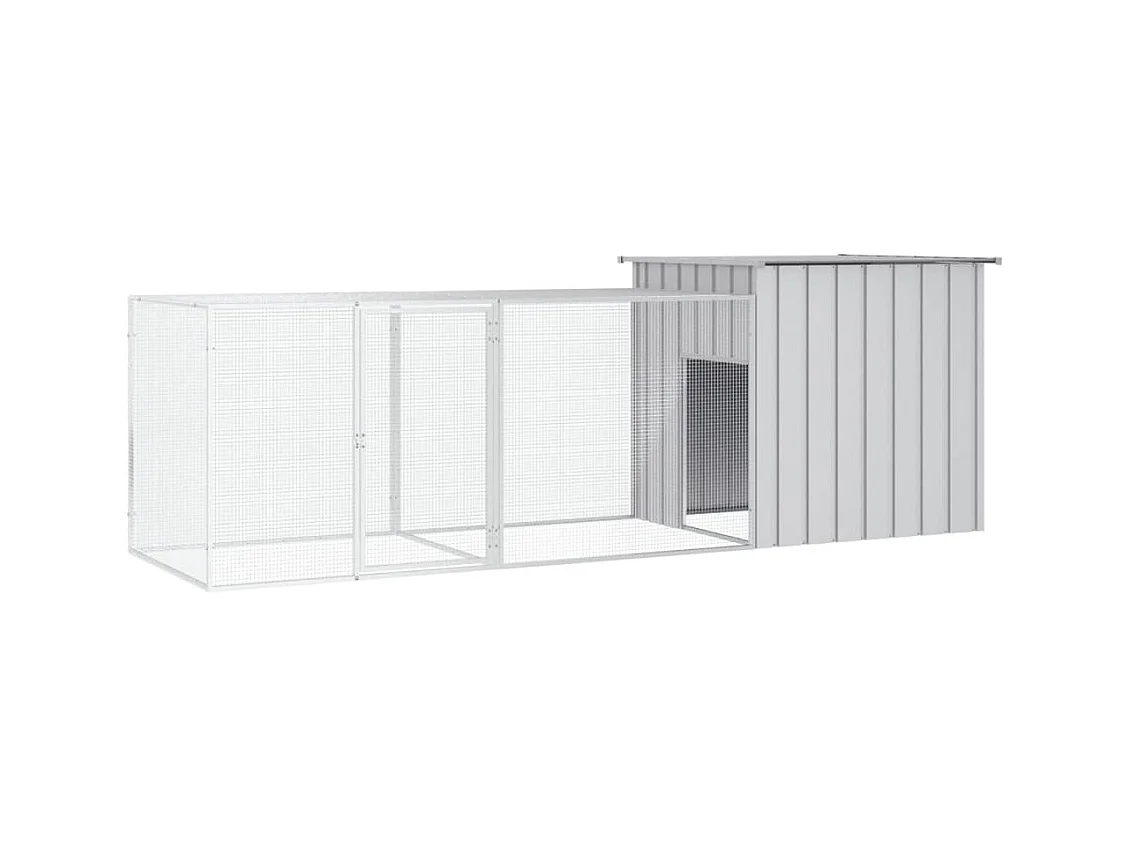 Gabbia per polli Grigia 300x91x100 cm Acciaio zincato