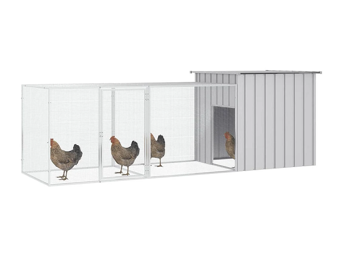 Gabbia per polli Grigia 300x91x100 cm Acciaio zincato