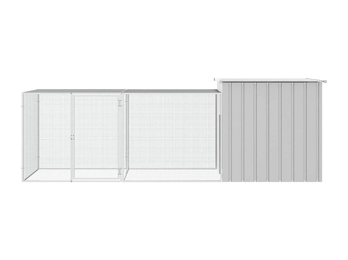 Gabbia per polli Grigia 300x91x100 cm Acciaio zincato