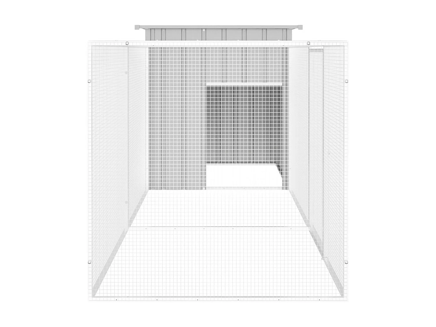 Gabbia per polli Grigia 300x91x100 cm Acciaio zincato