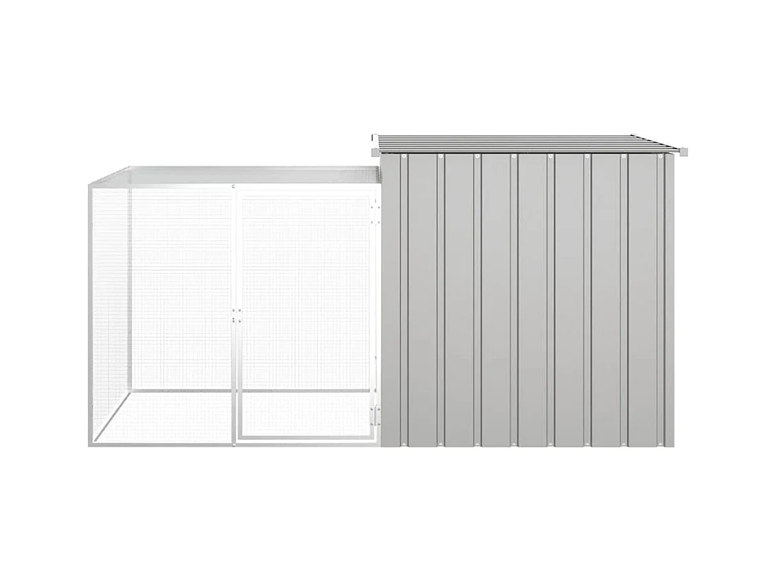 Cage pour poules Gris 200x91x100 cm Acier galvanisé