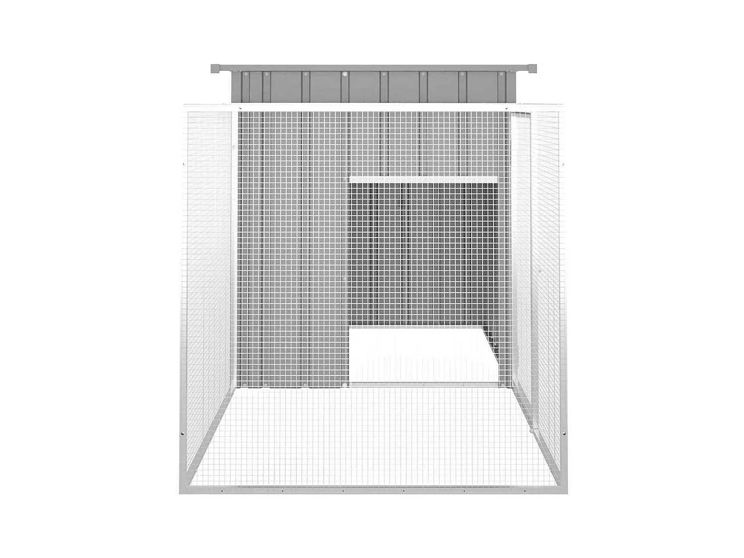 Cage pour poules Gris 200x91x100 cm Acier galvanisé