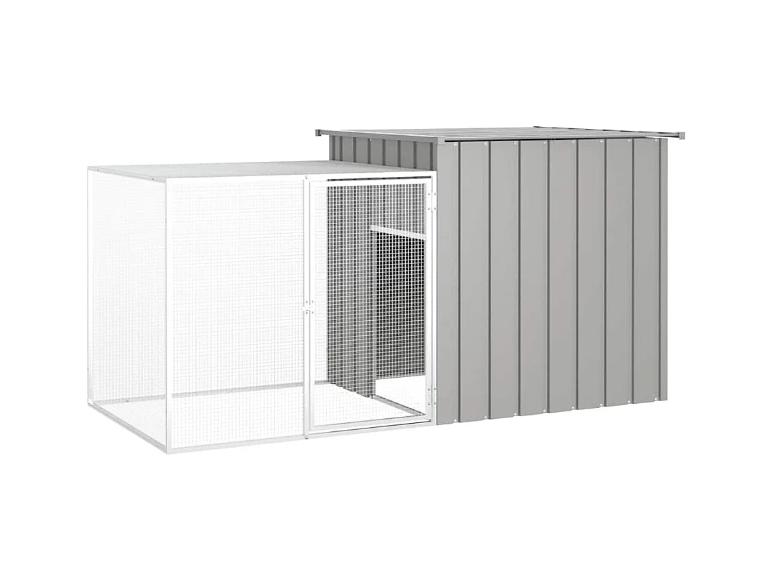 Gabbia per polli Grigia 200x91x100 cm Acciaio zincato