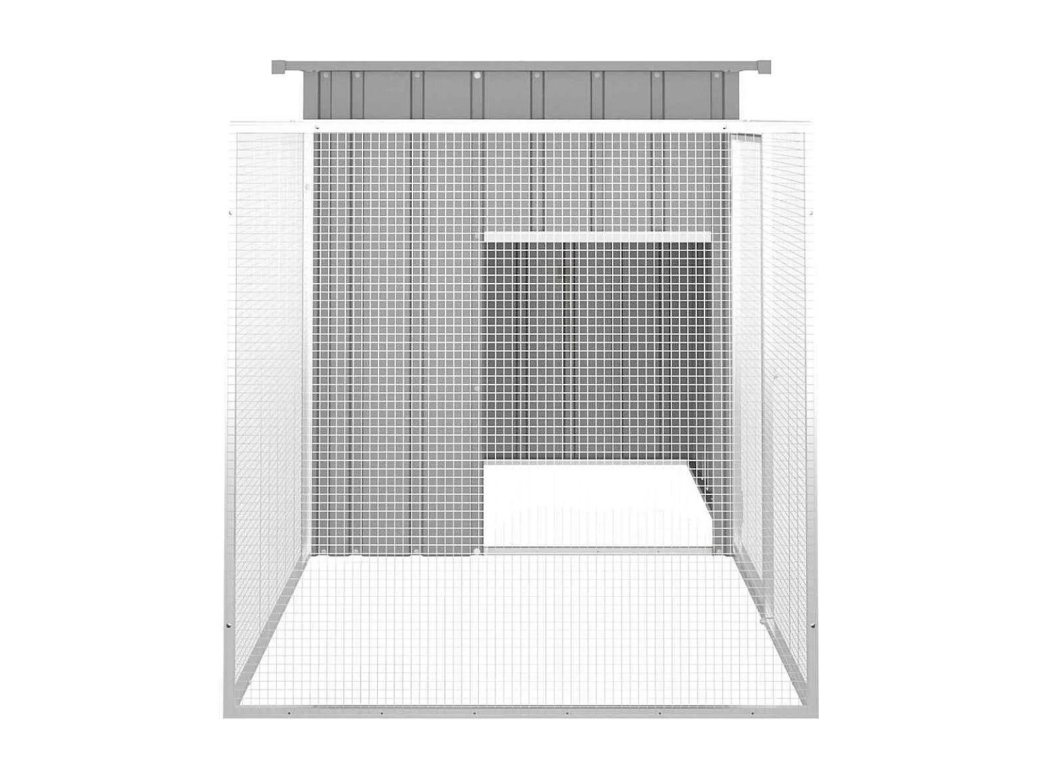 Gabbia per polli Grigia 200x91x100 cm Acciaio zincato