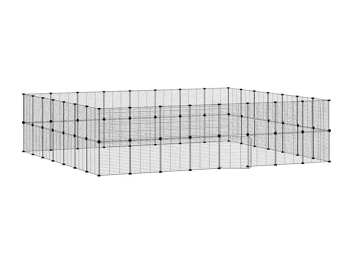 Cage animaux de compagnie à 60 panneaux et porte Noir 35x35 cm