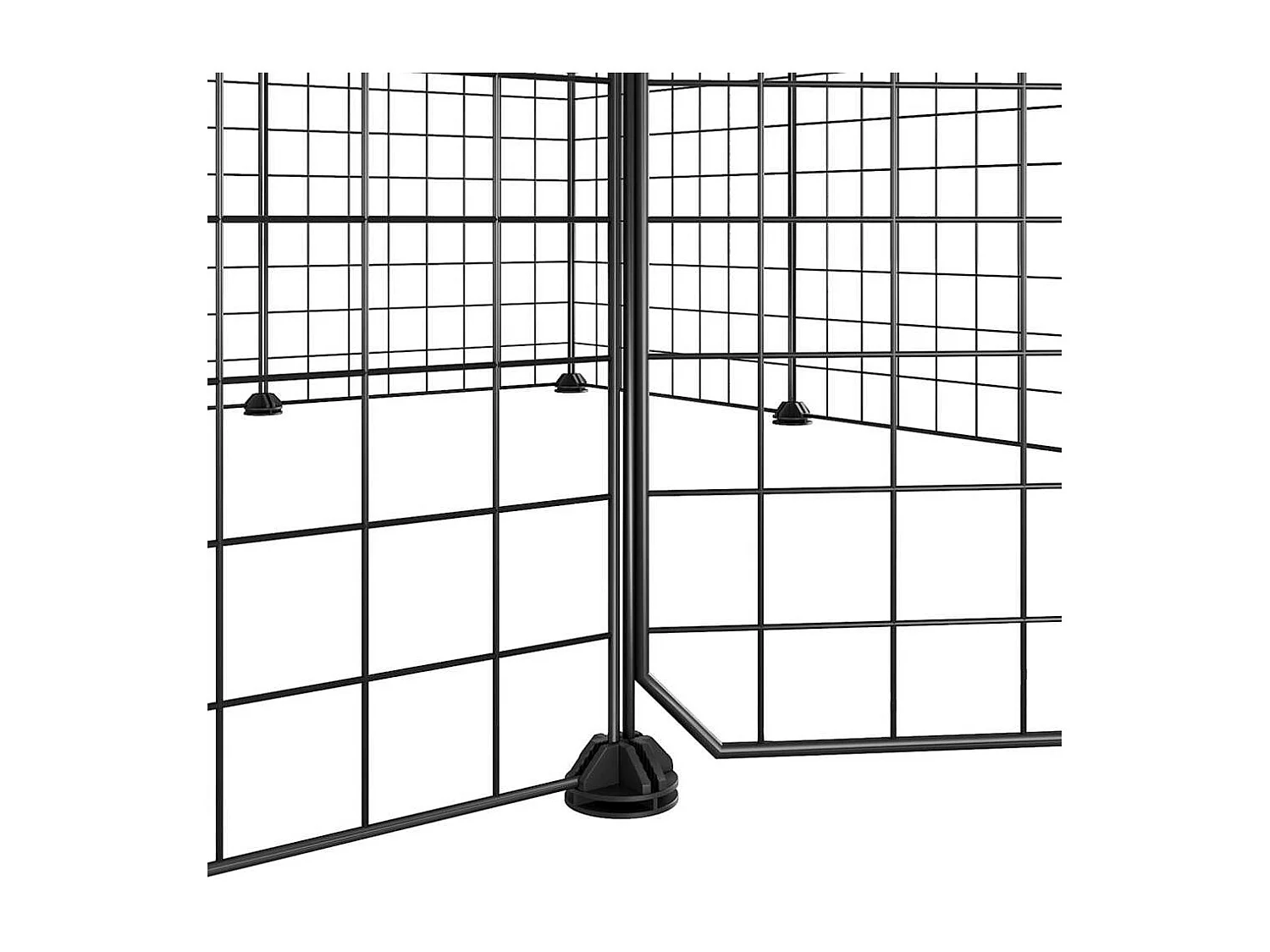 Cage animaux de compagnie à 12 panneaux et porte Noir 35x35 cm