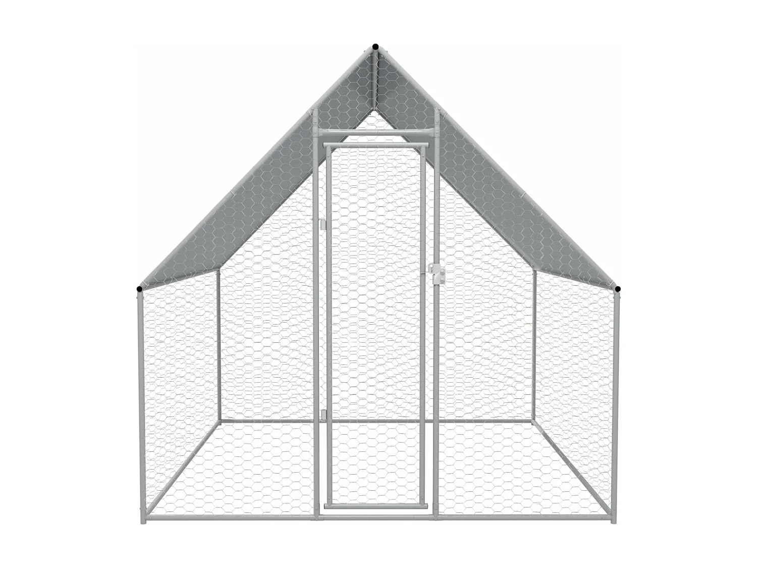 Gabbia per polli da esterno in acciaio zincato 2 x 2 x 1,92 m