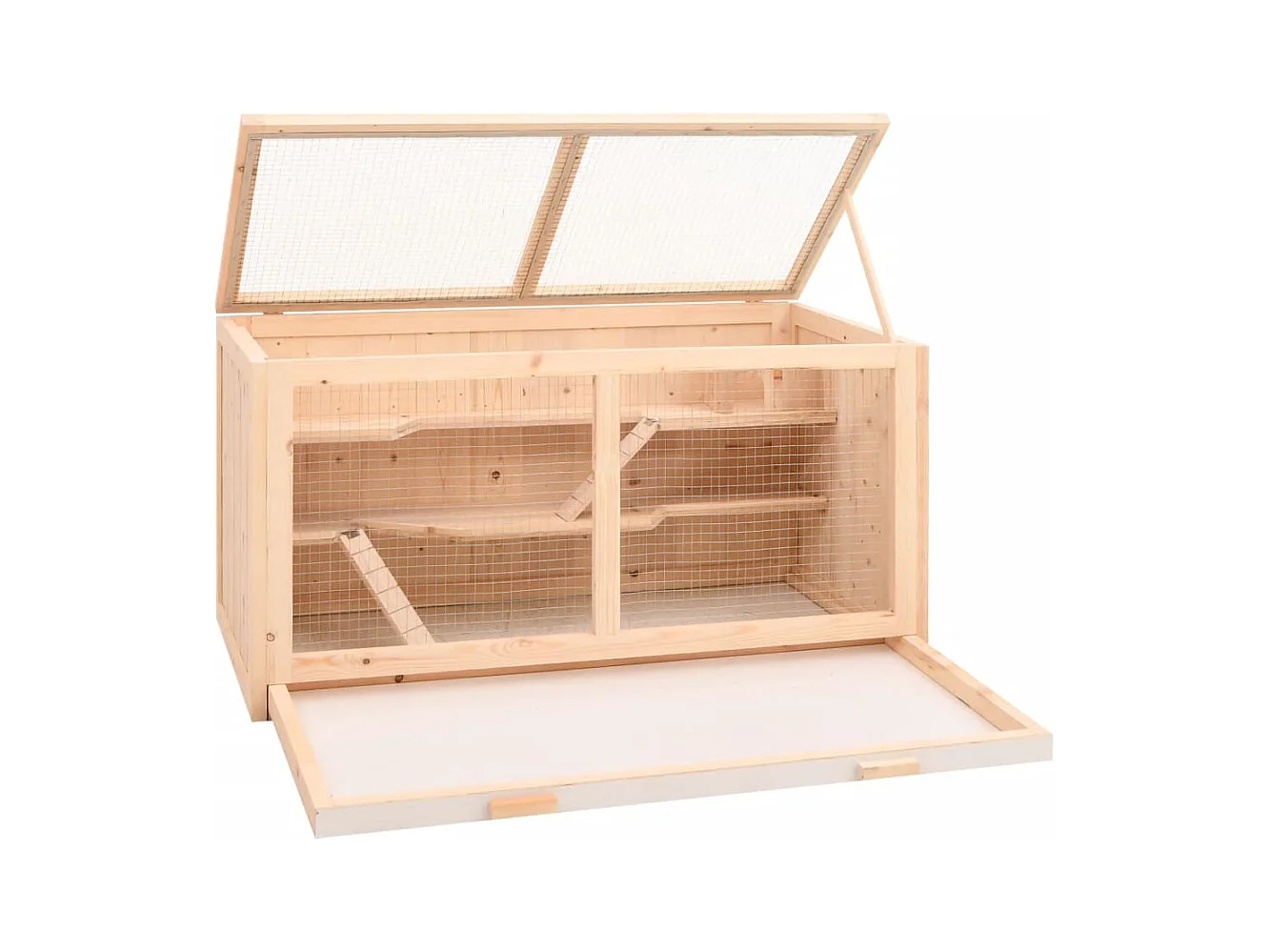 Hamsterkooi 89,5x45x45 cm massief dennenhout