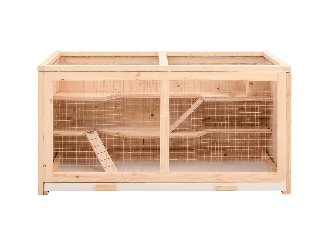 Hamsterkooi 89,5x45x45 cm massief dennenhout