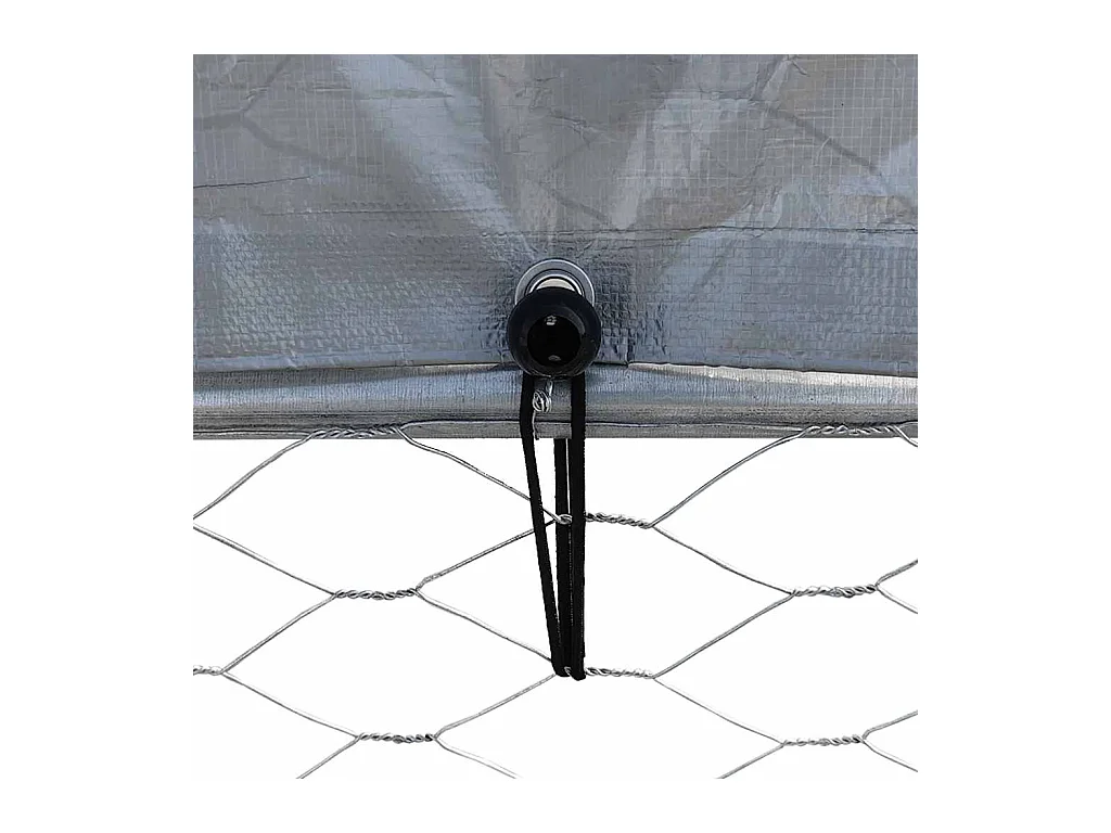 Cage à poules avec toit et porte argenté acier galvanisé