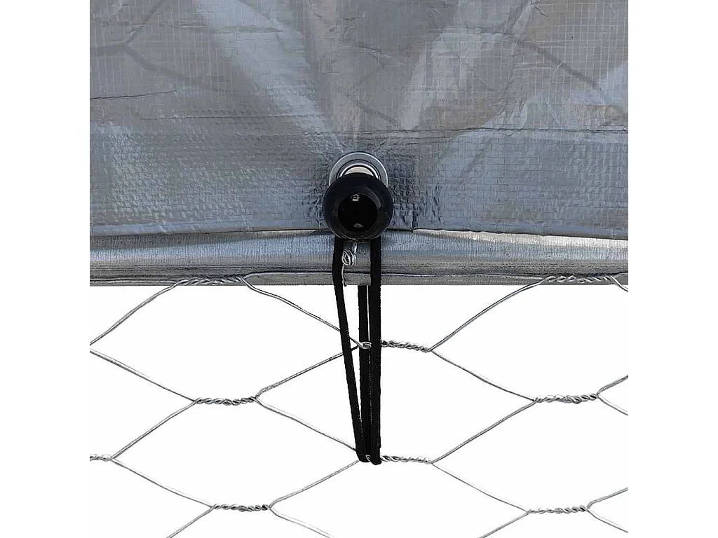 Cage à poules avec toit et porte argenté acier galvanisé