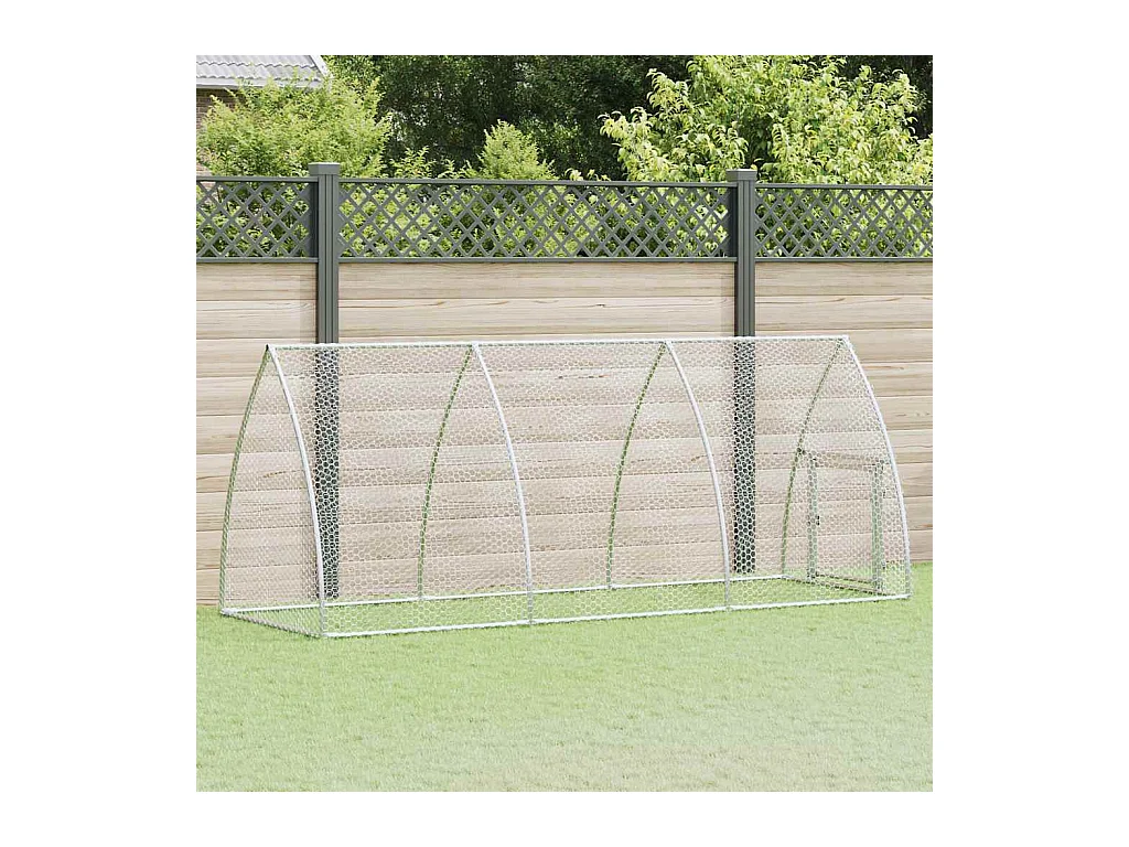 Cage pour poules argenté 300x105x120 cm acier galvanisé