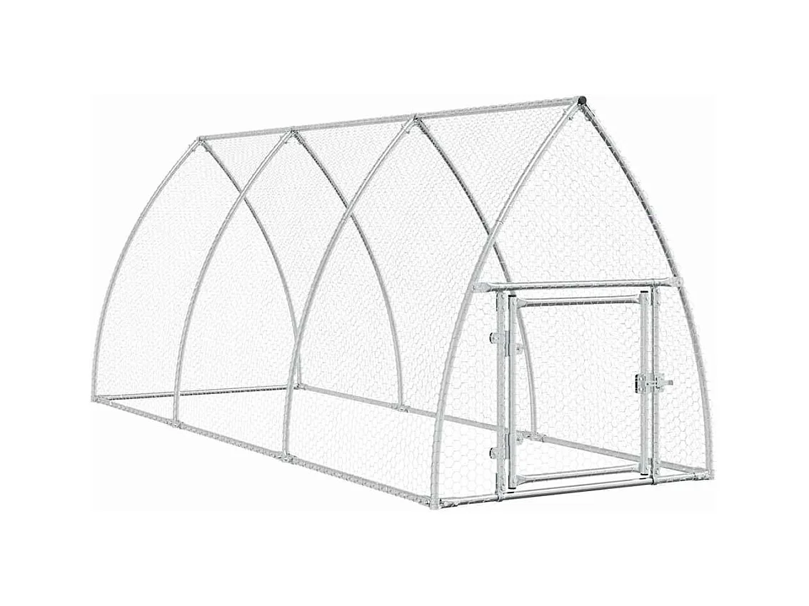 Cage pour poules argenté 300x105x120 cm acier galvanisé