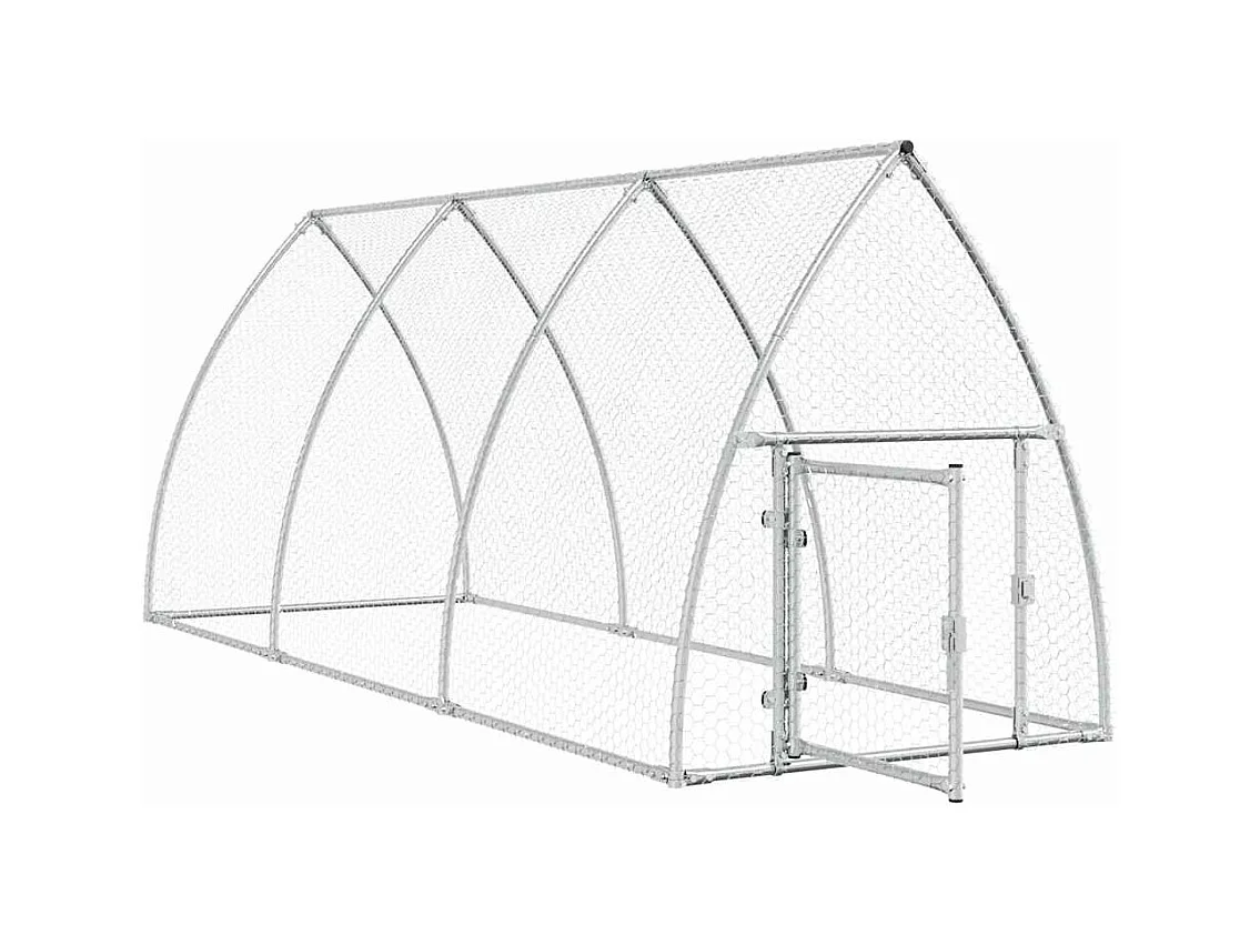Cage pour poules argenté 300x105x120 cm acier galvanisé