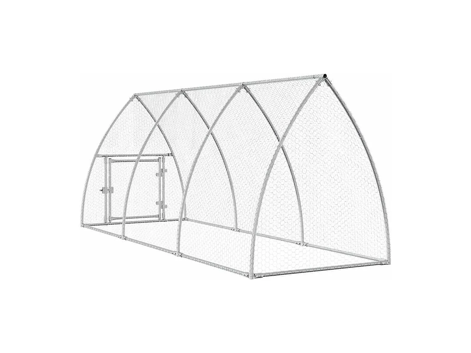 Cage pour poules argenté 300x105x120 cm acier galvanisé