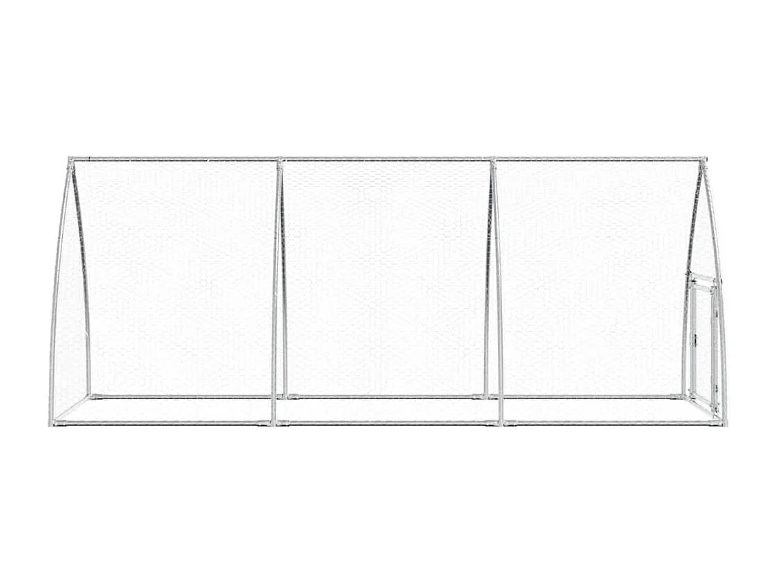 Cage pour poules argenté 300x105x120 cm acier galvanisé