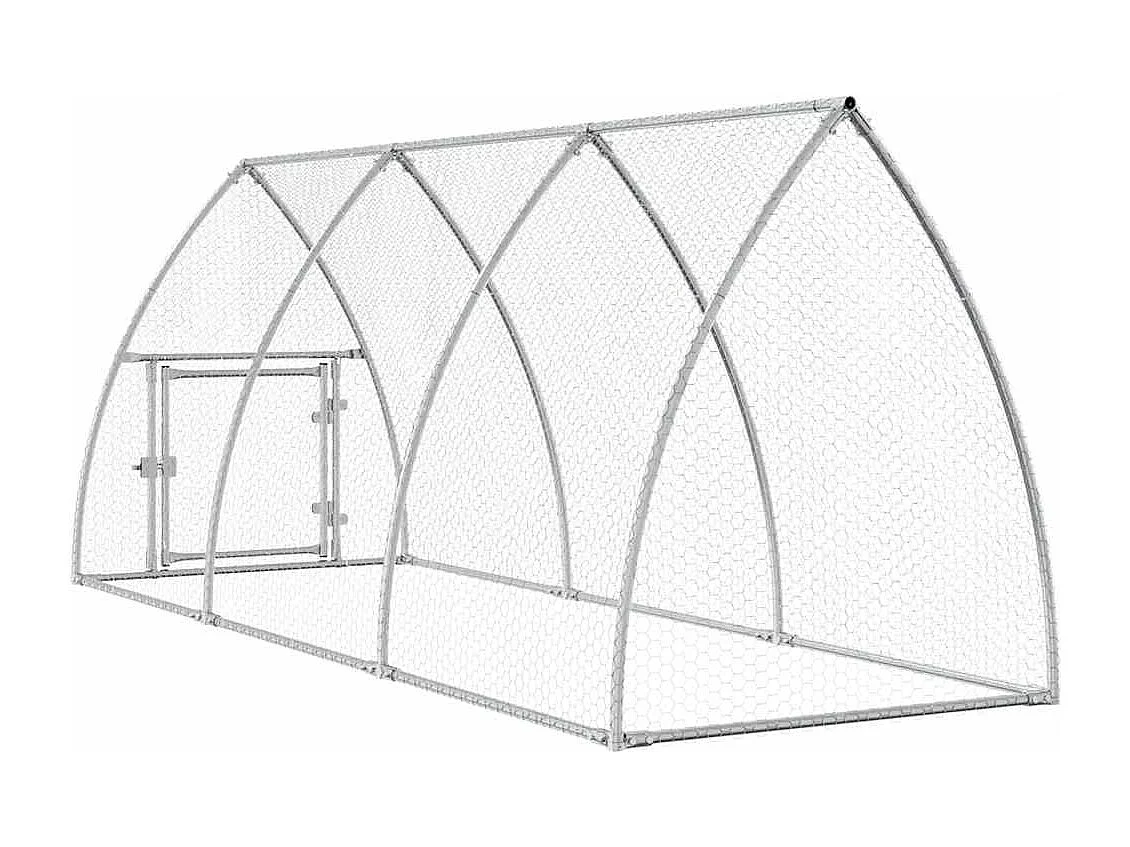 Cage pour poules argenté 300x105x120 cm acier galvanisé