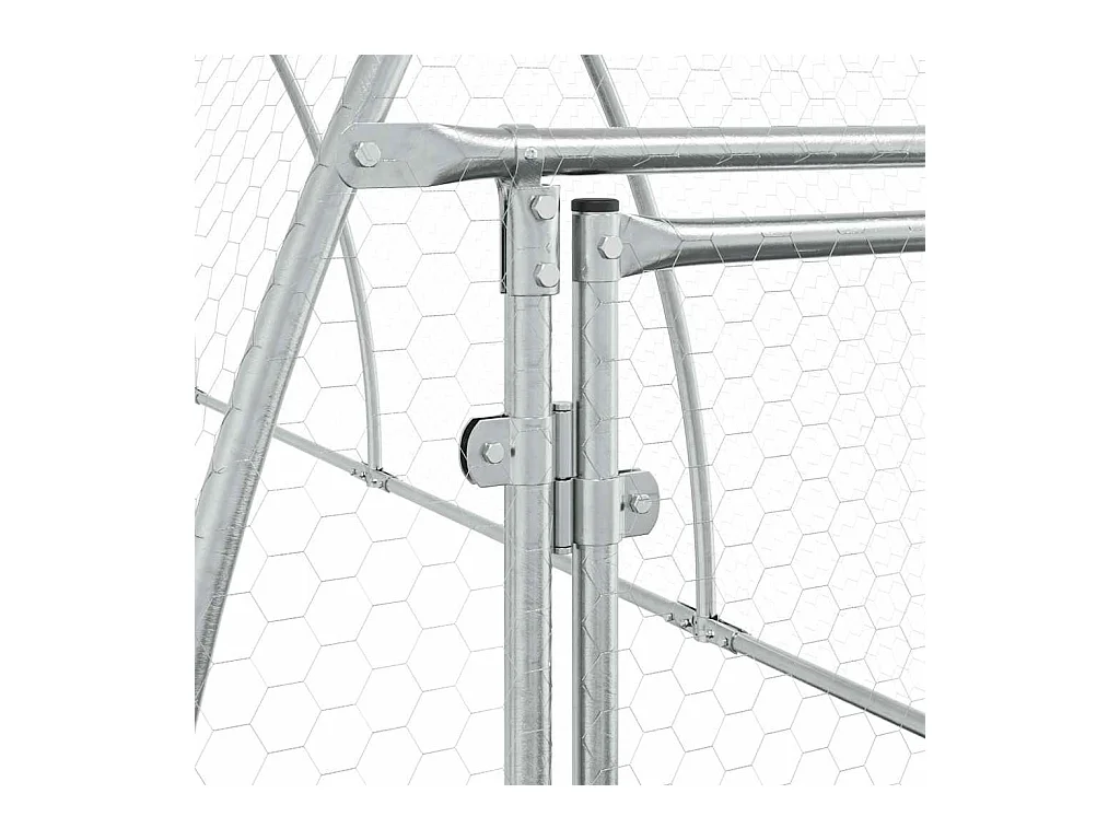 Cage pour poules argenté 300x105x120 cm acier galvanisé