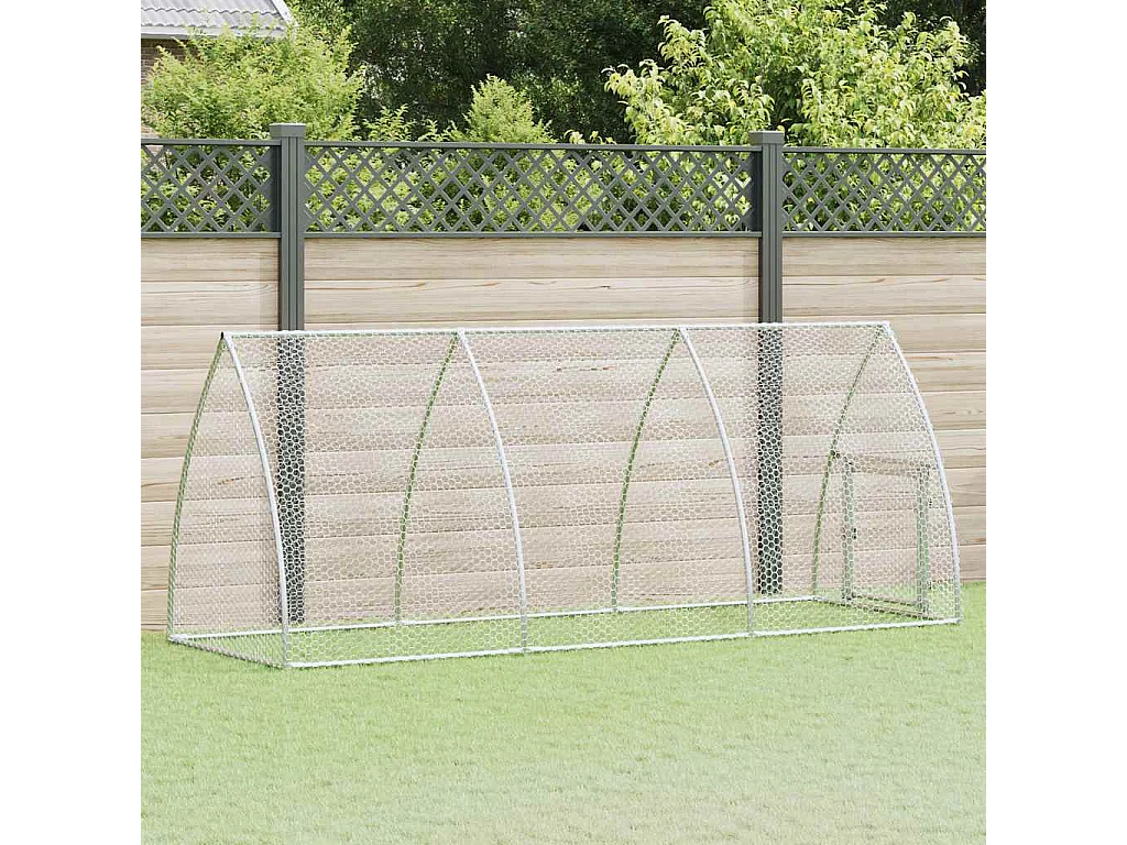 Cage pour poules argenté 300x105x120 cm acier galvanisé