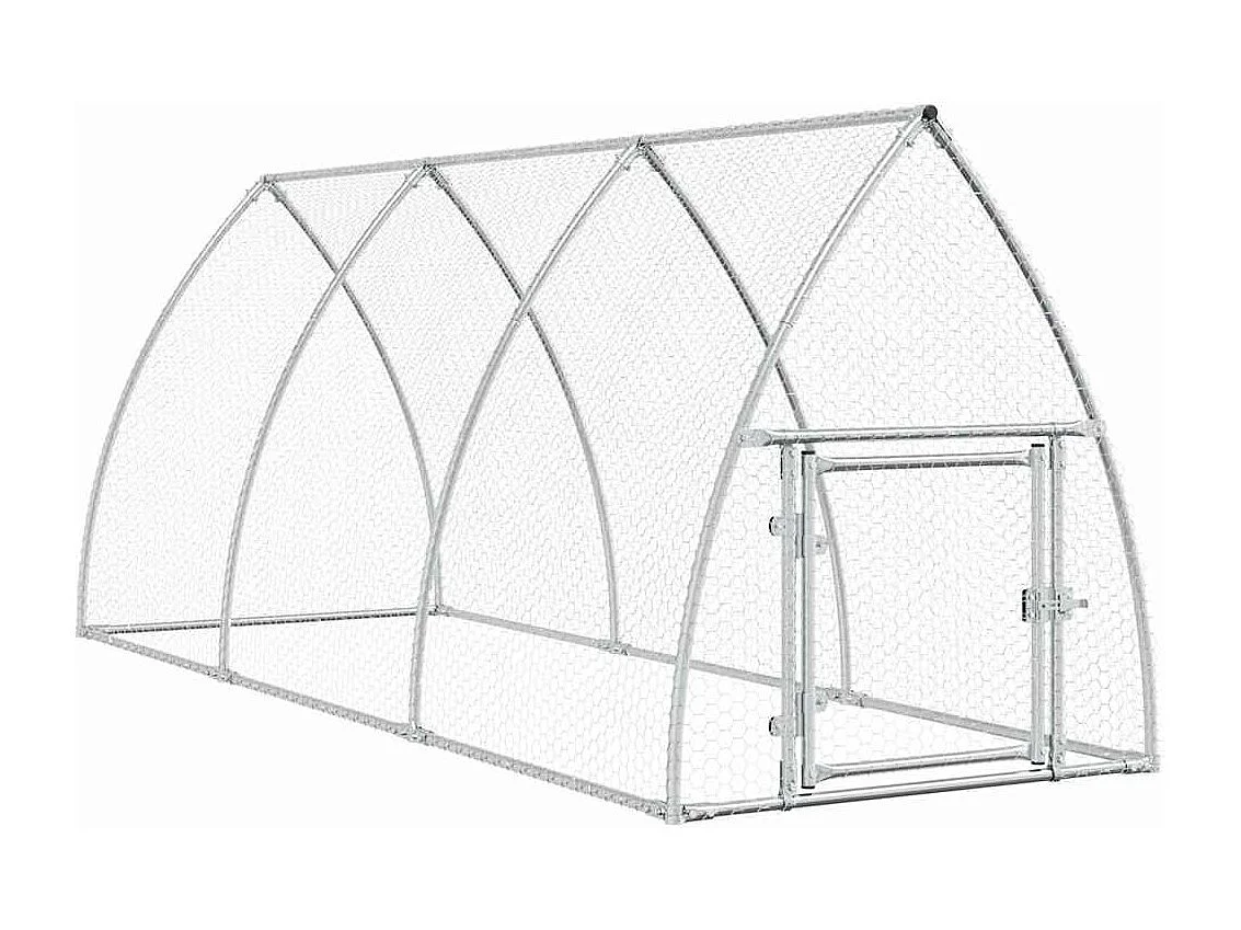 Cage pour poules argenté 300x105x120 cm acier galvanisé