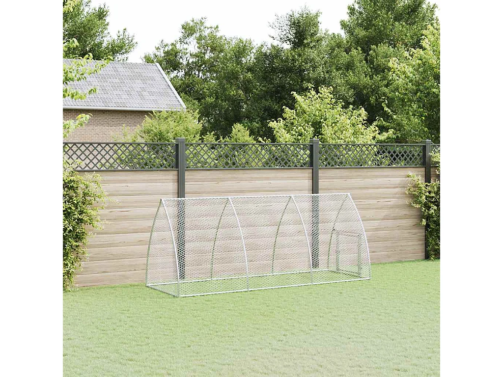 Cage pour poules argenté 300x105x120 cm acier galvanisé