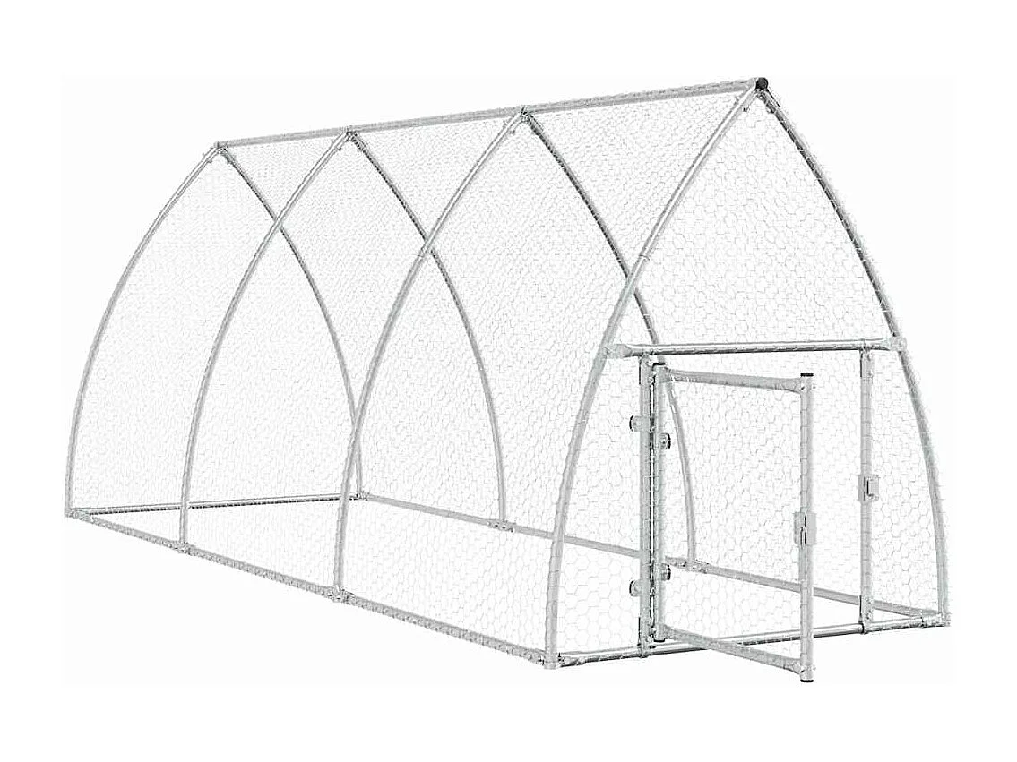 Cage pour poules argenté 300x105x120 cm acier galvanisé