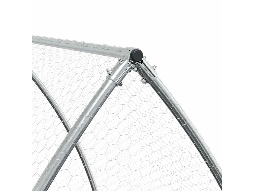 Cage pour poules argenté 300x105x120 cm acier galvanisé