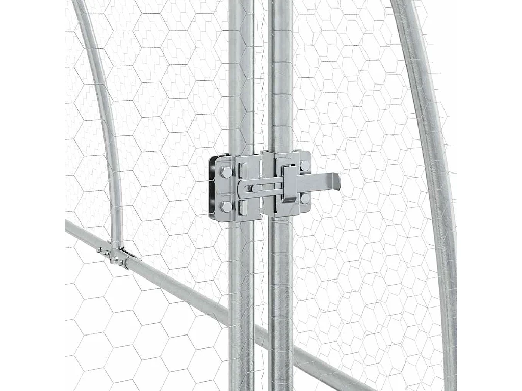 Cage pour poules argenté 300x105x120 cm acier galvanisé