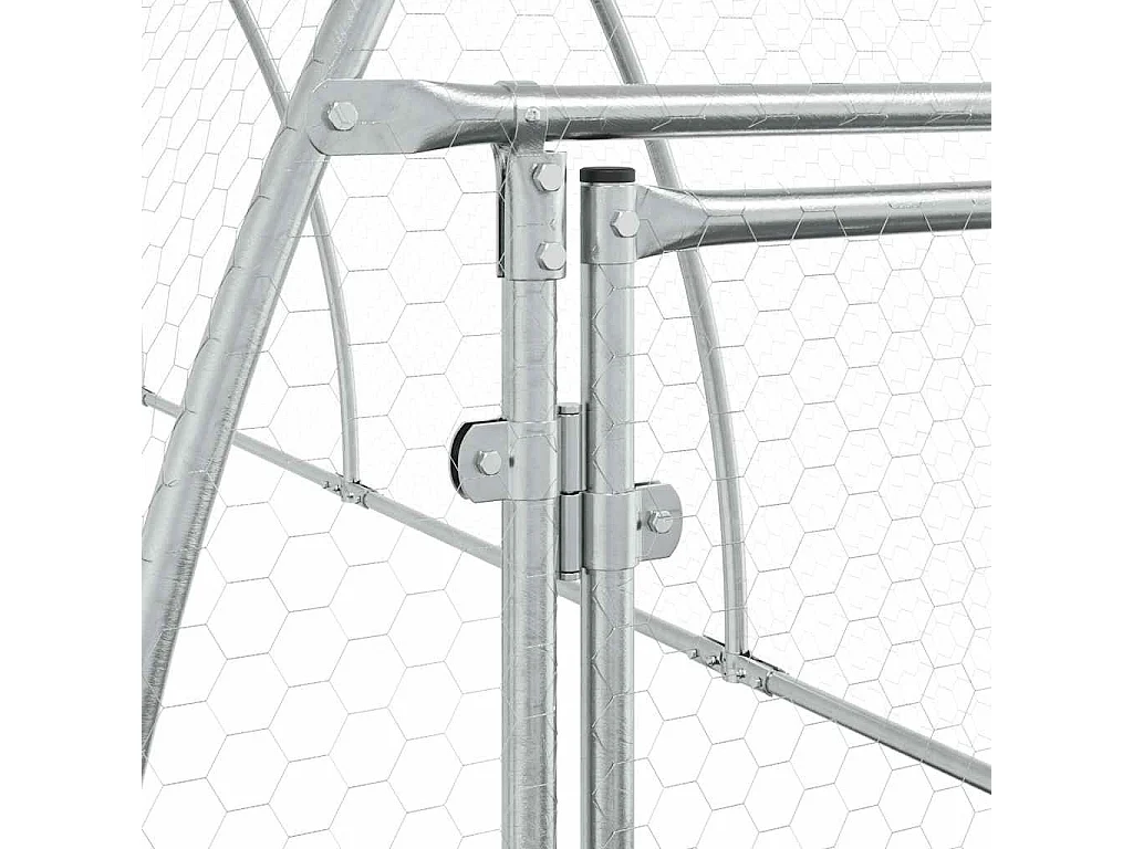 Cage pour poules argenté 300x105x120 cm acier galvanisé