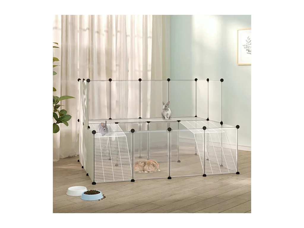 Gabbia per piccoli animali Trasparente 143x107x93 cm PP e Acciaio