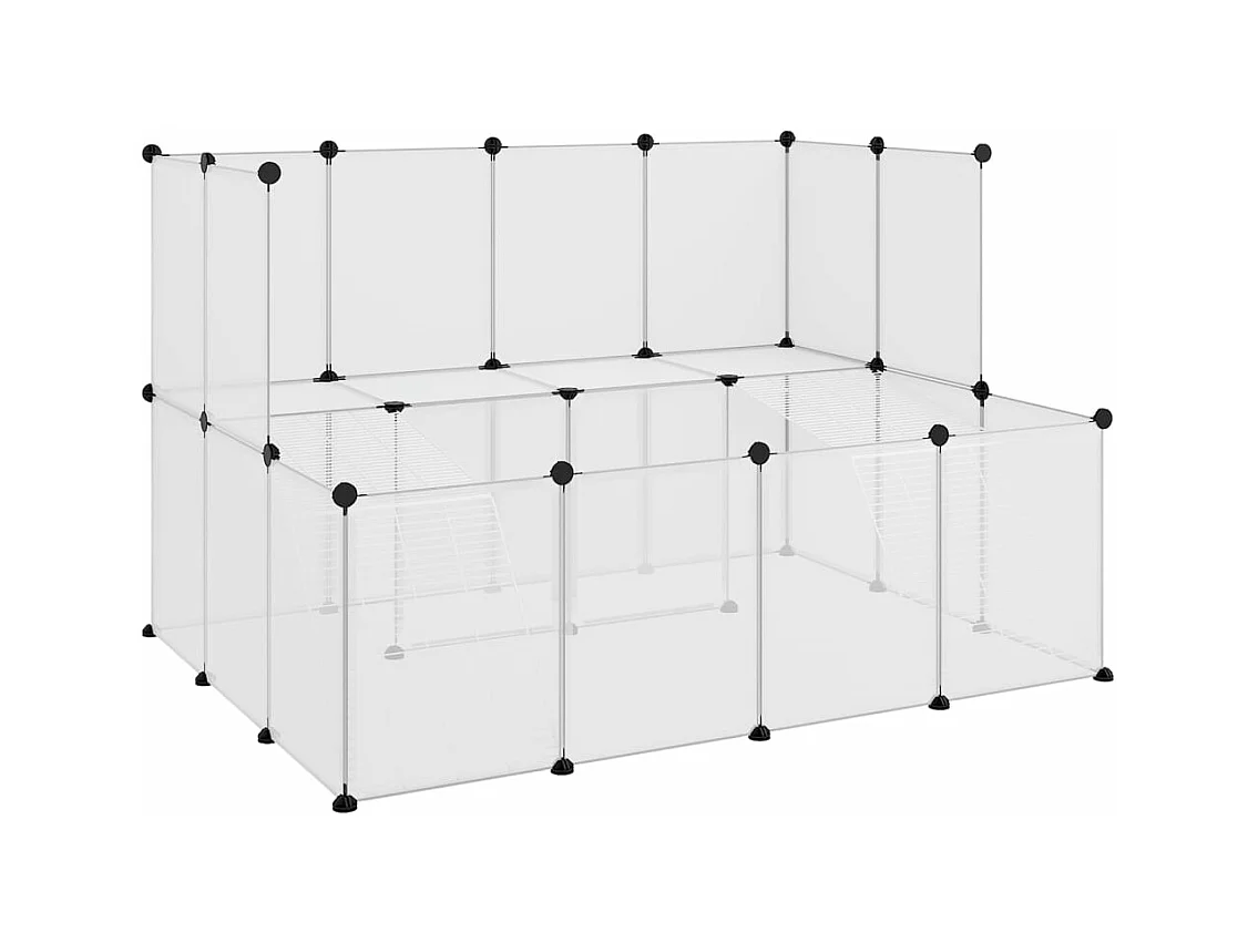 Gabbia per piccoli animali Trasparente 143x107x93 cm PP e Acciaio