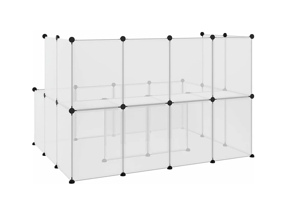 Gabbia per piccoli animali Trasparente 143x107x93 cm PP e Acciaio