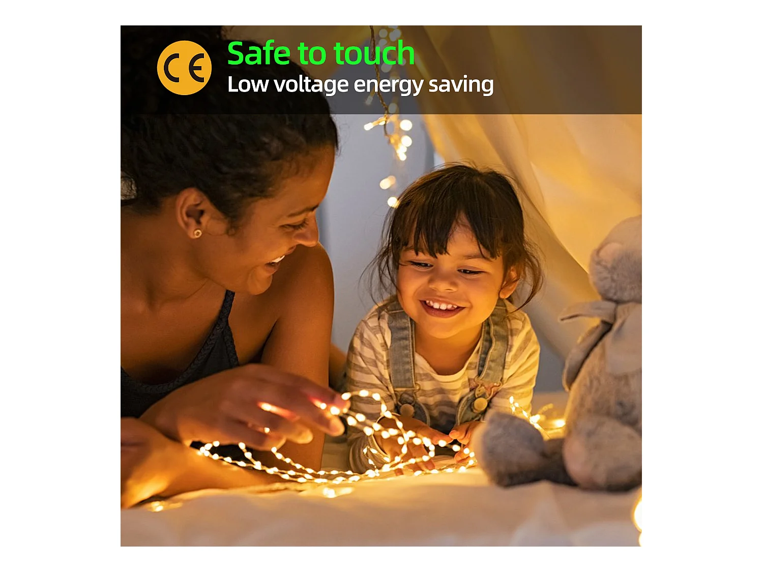 800 LED, lumière chaude LED, étanche, lumières de Noël, norme européenne, 80 mètres