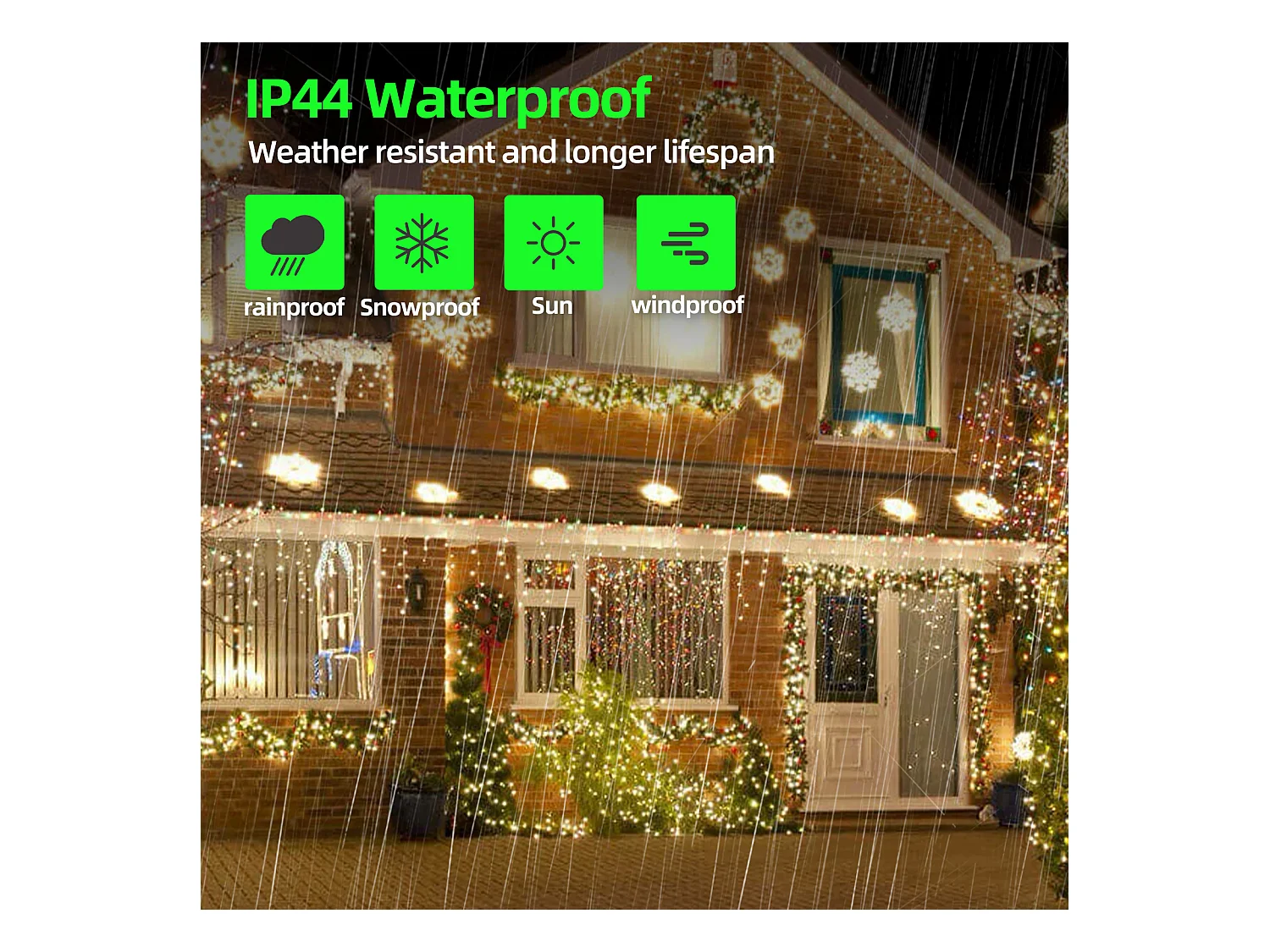 800 LED, lumière chaude LED, étanche, lumières de Noël, norme européenne, 80 mètres