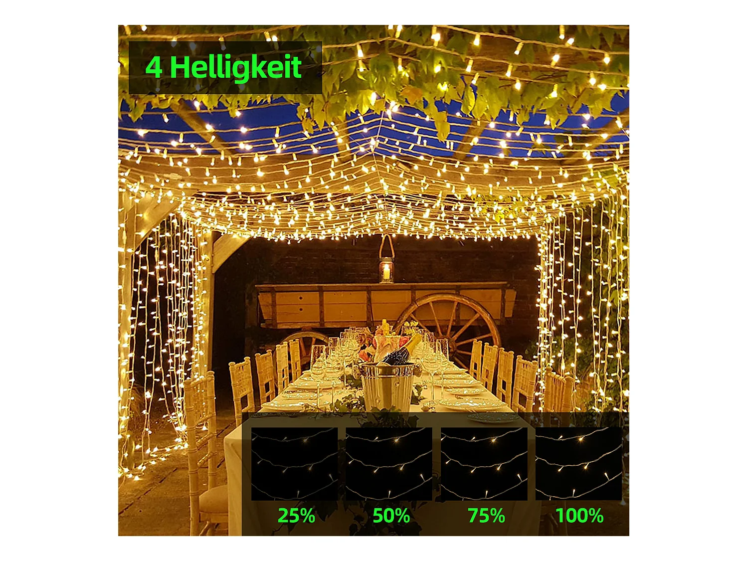 800 LED, lumière chaude LED, étanche, lumières de Noël, norme européenne, 80 mètres