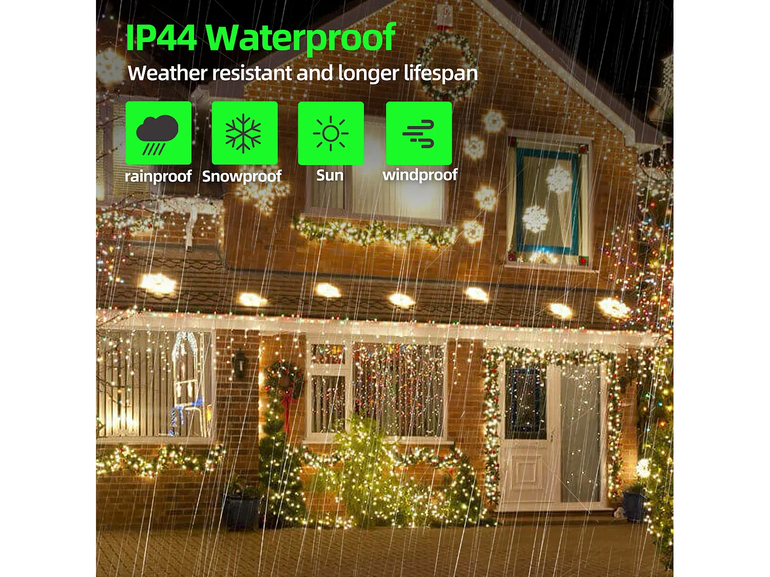 800 LED, luz quente LED, à prova d'água, luzes de Natal, padrão europeu, 80 metros