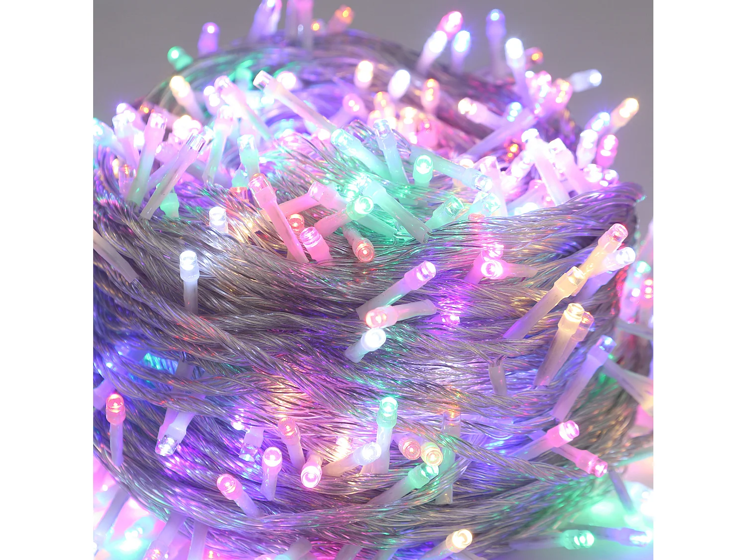 Luzes de Natal multicoloridas de 10M com 600 LEDs, alimentadas por bateria, para festas, Natal, casamento