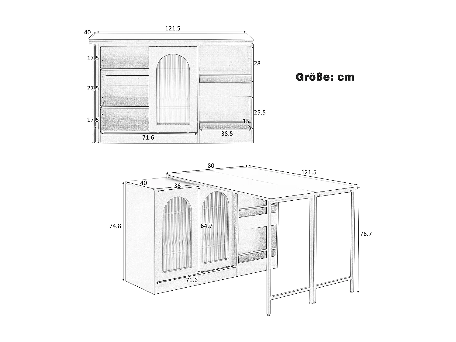 Ilot central de cuisine - avec plateau escamotable pivotante - avec portes vitrées et espace de rangement - MDF - Blanc