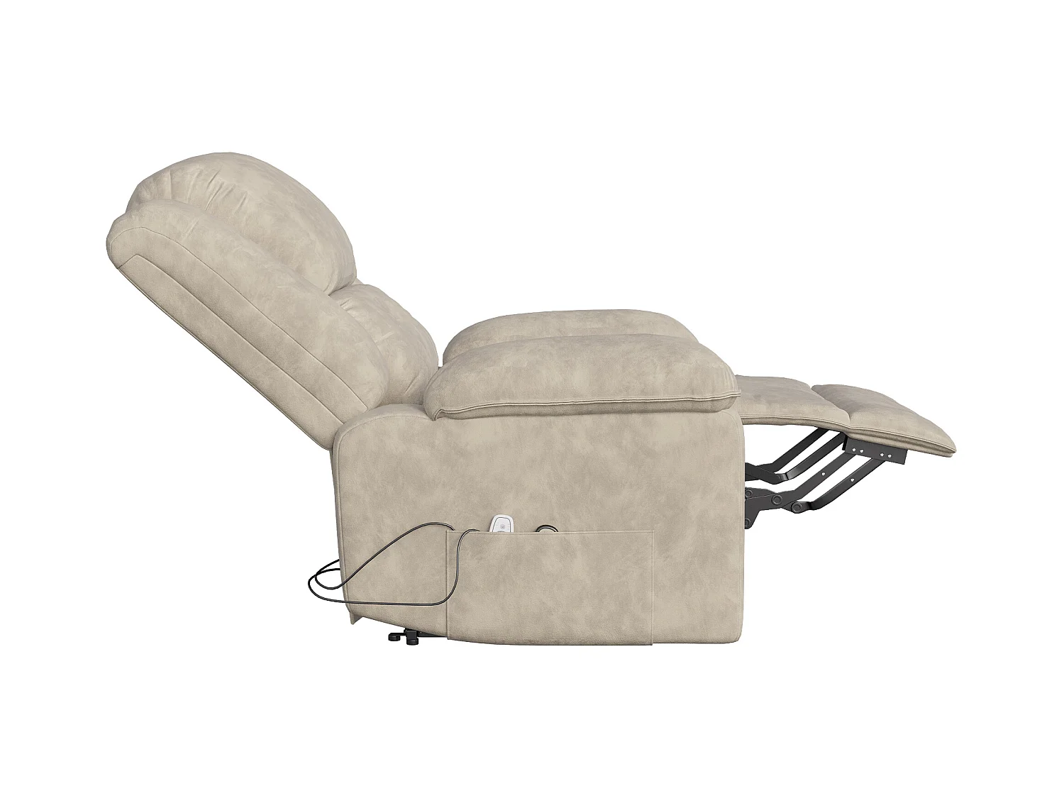 Poltrona reclinável elétrica 160° com controle remoto, massagem de 8 pontos + massagem lombar de 2 pontos, couro PU, marrom