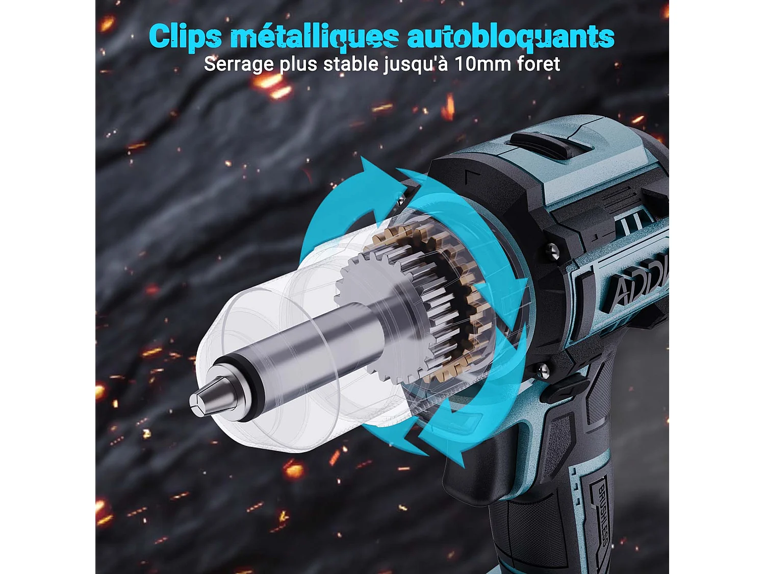 21-V-Lithium-Akku-Bohrschrauber, 24 + 3 Schlagfunktionen, 3 Geschwindigkeitsstufen, 37-teiliges Set, Blau