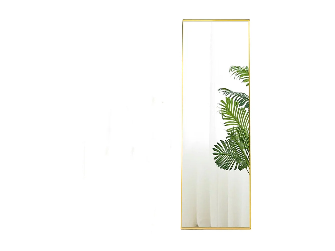 Ganzkörperspiegel 150 cm x 40 cm, freistehend, Wandspiegel mit goldfarbenem Aluminiumrahmen