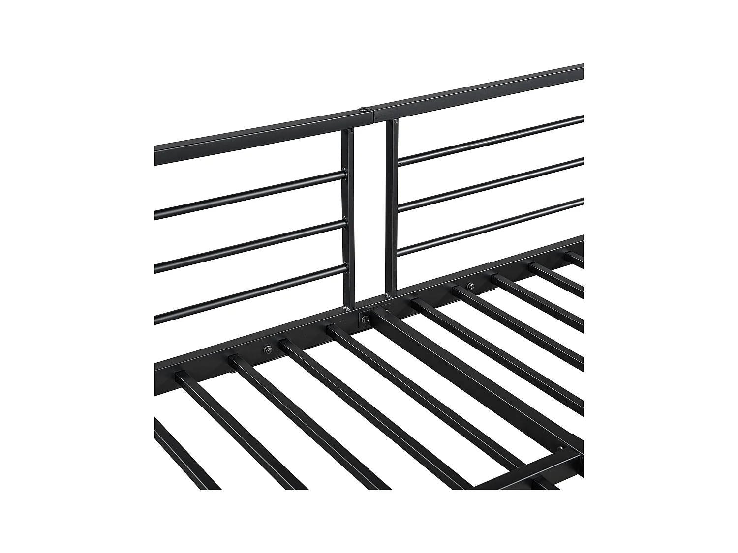 Mezzaninebed 90 x 200 cm - met tafel - met open kast - veiligheidsladder met 4 treden - ijzer + dekplanken - zwart (zonder matras)