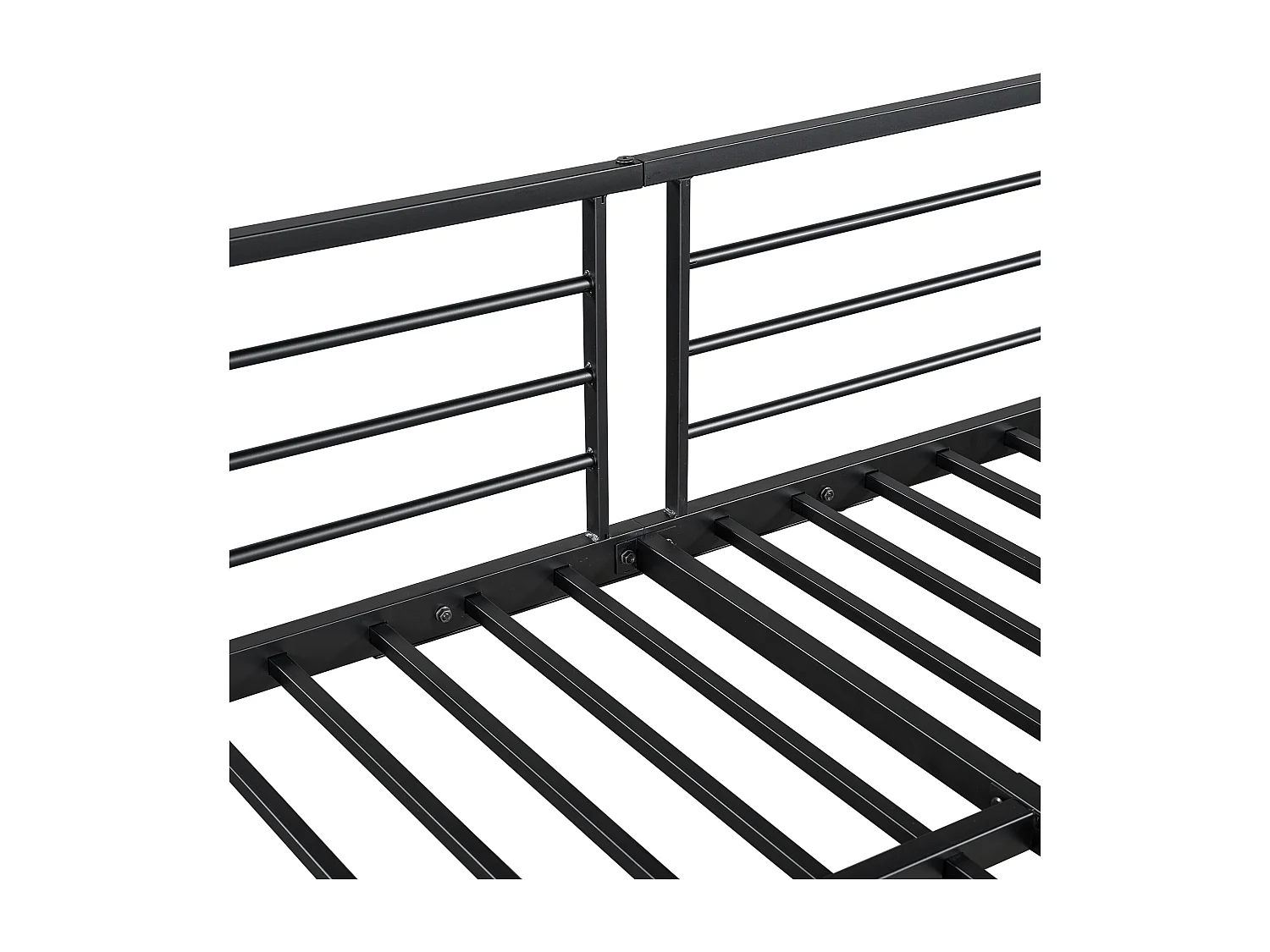 Lit mezzanine 90 x 200 cm - avec table - avec armoire ouverte - échelle de sécurité 4 marches - fer + panneaux de particules - noir (sans matelas)